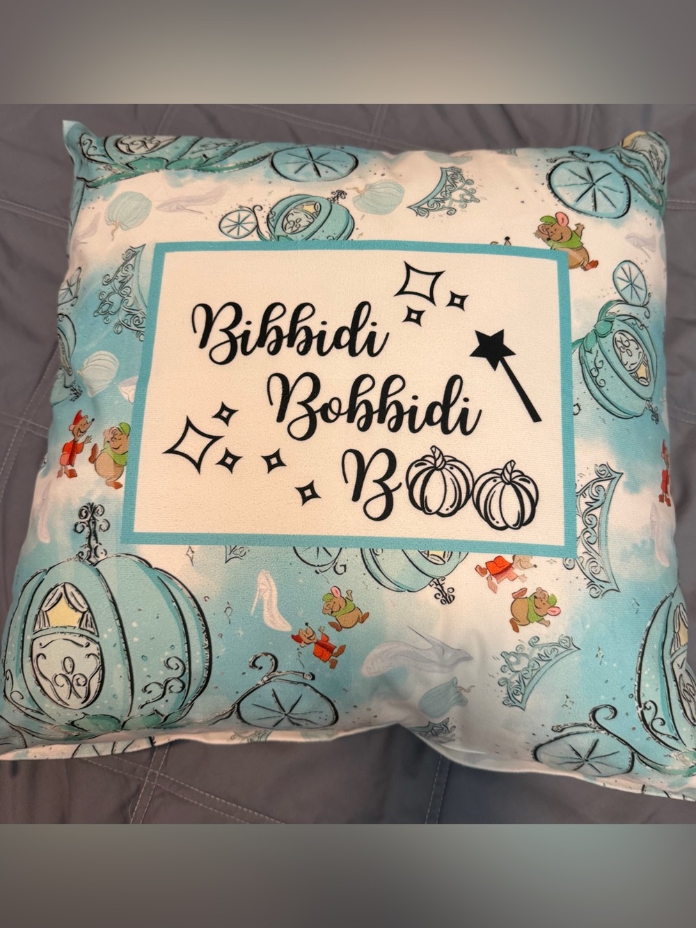 Disney Princess Cinderella themed pillow cover with pillow.
